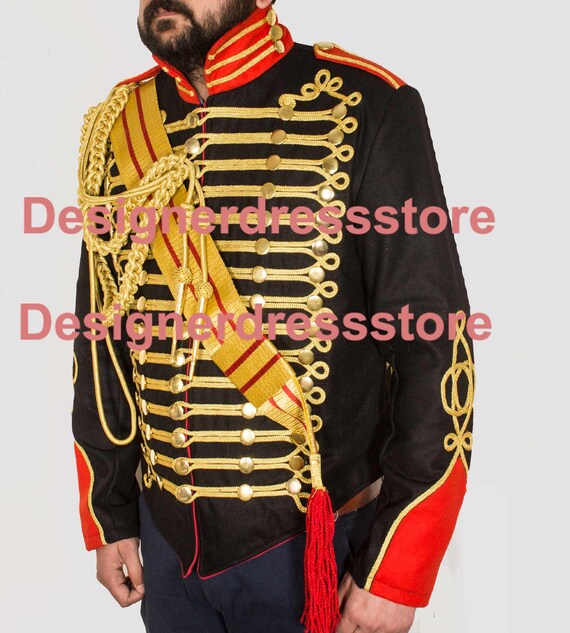 Mens red military style jacket cheap