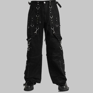 Men Gothic Cyber Trouser Bondage Pant Punk Shorts Metal Studs Trouser Pant, bondage trouser, Gothic trousers, punk trousers image 1