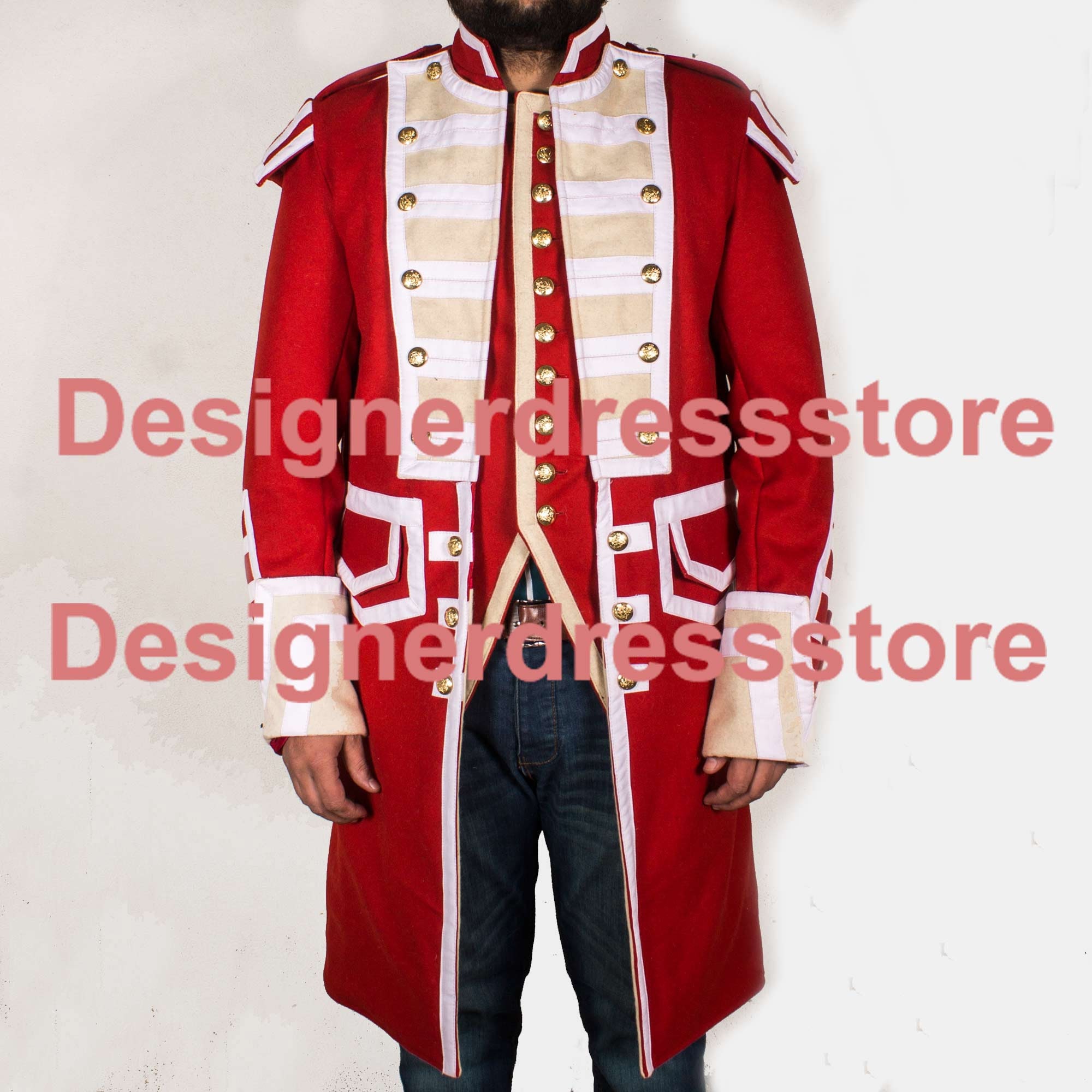 Image of Mens British 40Th Regt Of Foot, Grenadier Coy Sergent Jacket, Mens Fashion Wool Jacket, Regiment Coat