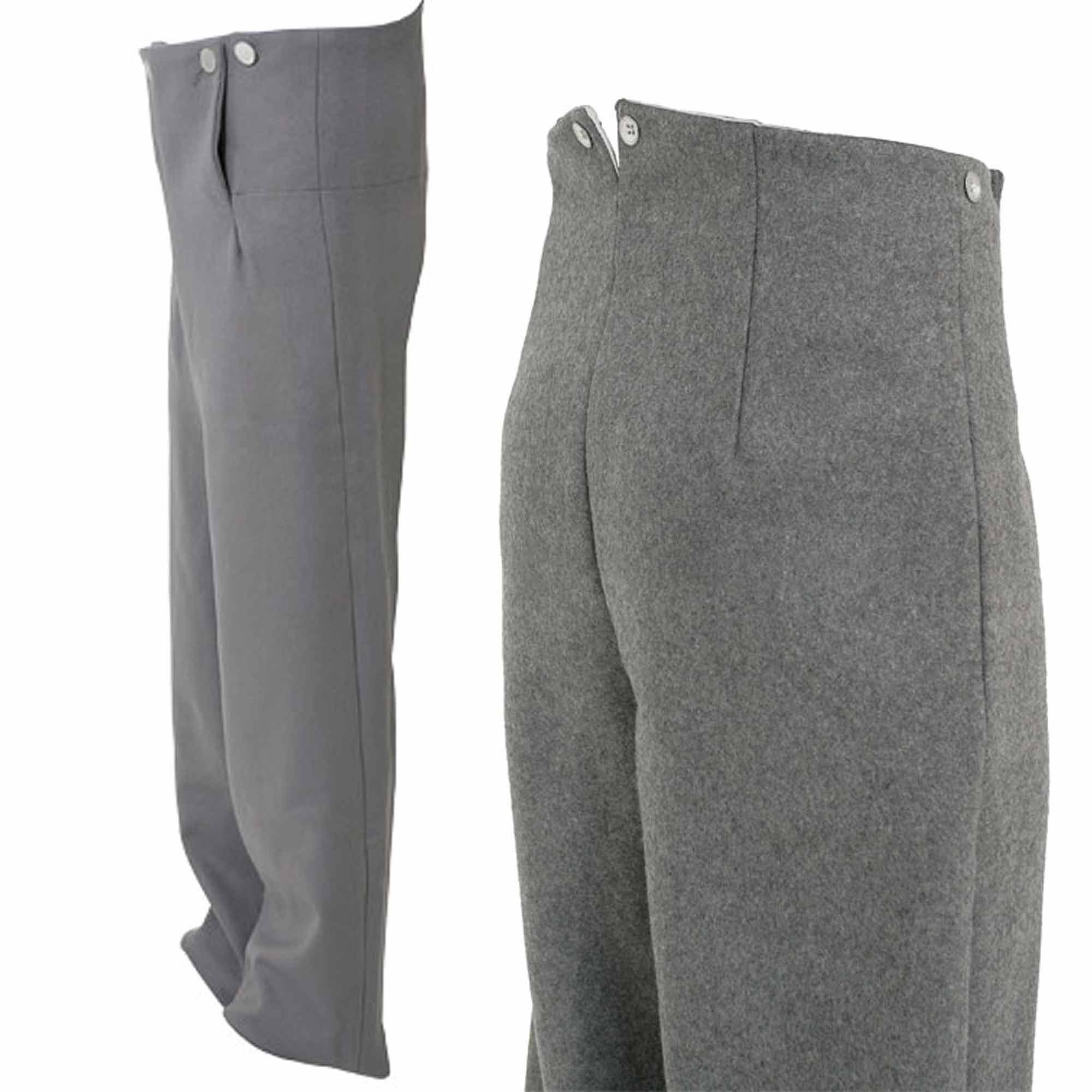 Image of Grey Military Trouser, Grade Trousers, Breeches, Mens Trousers