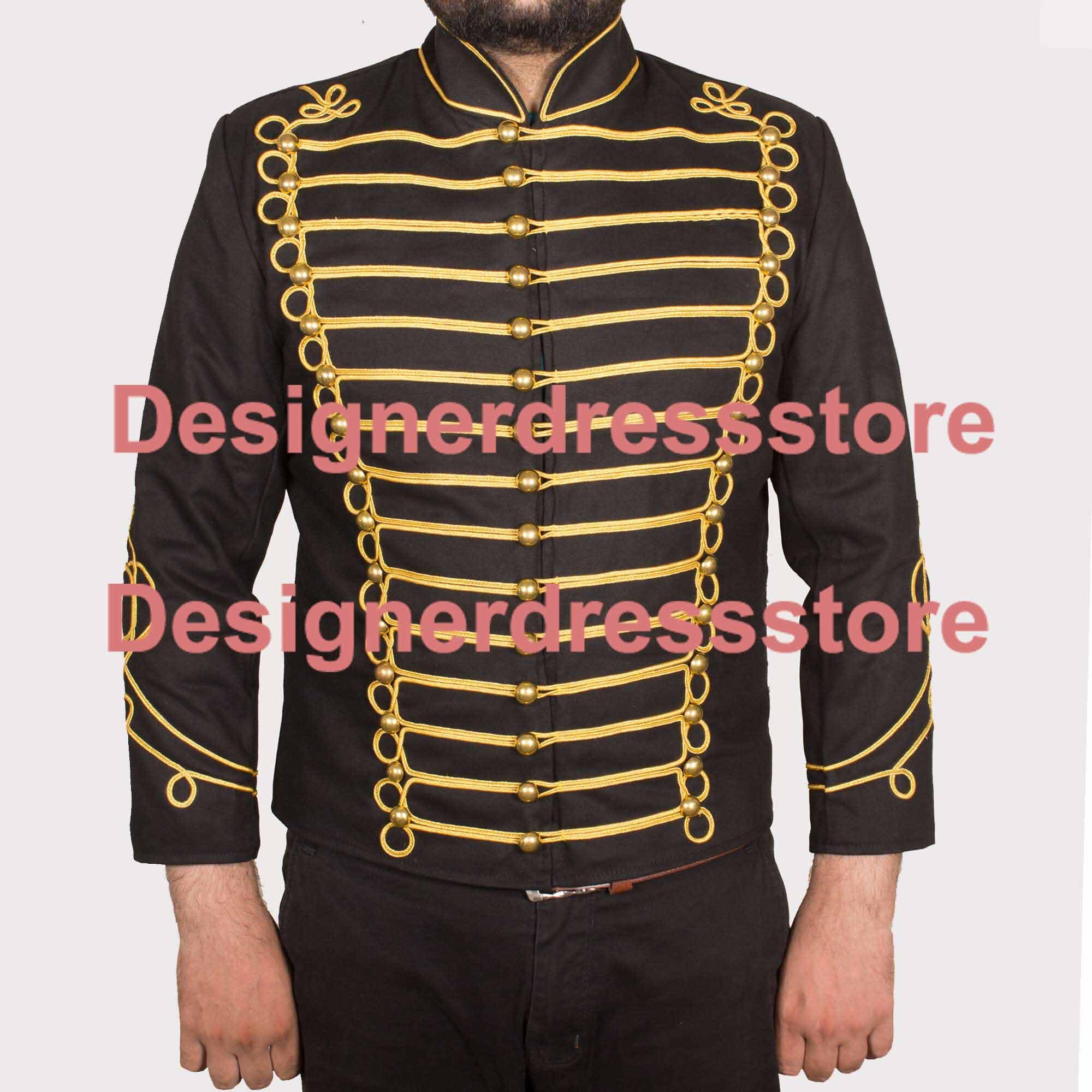 Men Parade Marching Band Drummer Jacket Military EMO