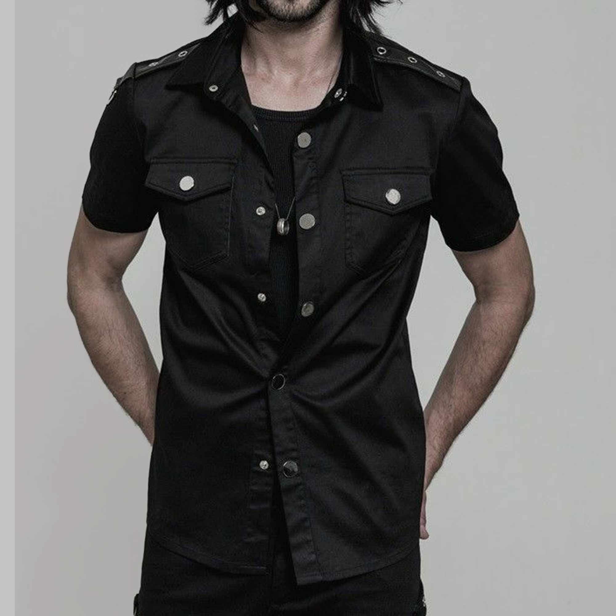 Mens Gothic Punk Military Style Short 