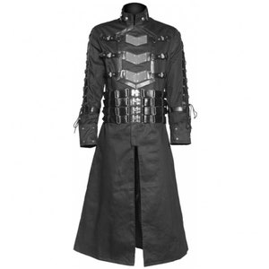 Men Hellraiser Dark Coat Goth Steampunk Long Men Coat, Black Gothic ...