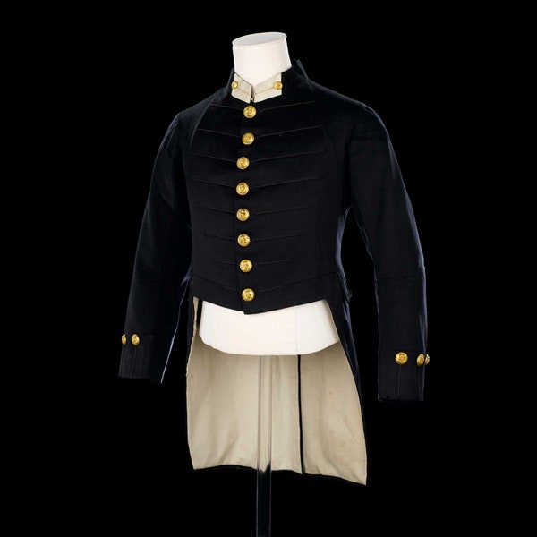 Lieutenant's (or undress) coat, full dress. military hussar jacket online, regency uniform historical frock coat Naval Lie, admiral