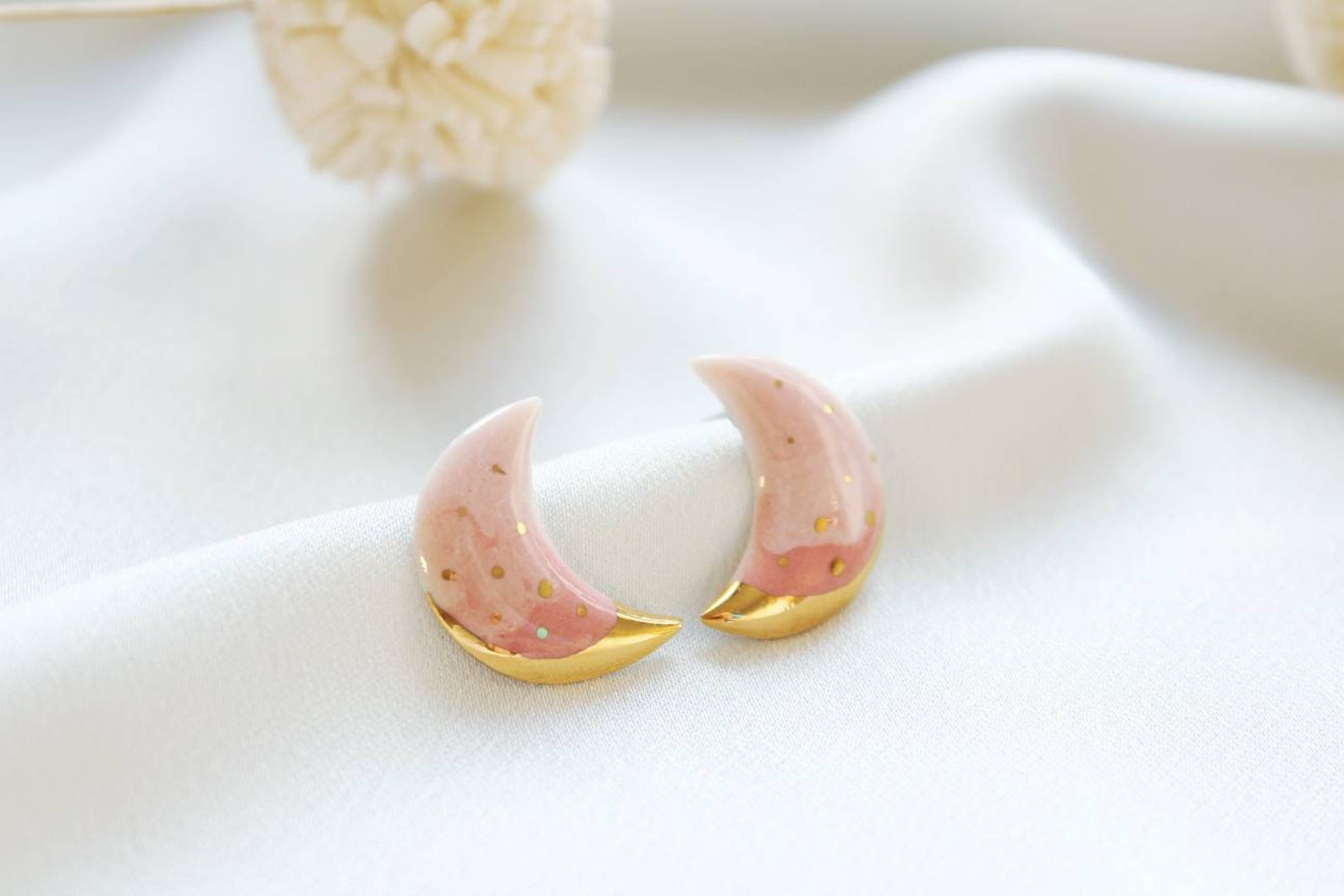 Pink moon earrings Clearance