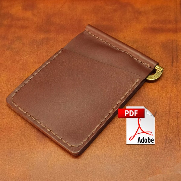 Money Clip for Men Card Holder Wallet Sewing Pattern Leather PDF Template