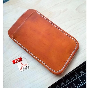 Minimalistische Leder Geldbörse PDF Nähanleitung Kompakte Kartenhalter Vorlage Handgemacht