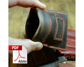 Leather Pattern PDF, Coin Wallet for Men, Sewing Template Download, Unique Wallet Pattern