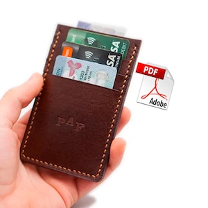 Men’s Slim Card Holder, Leather Front Pocket Wallet Pattern, PDF Patterns Template Digital Download