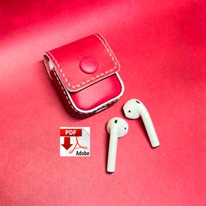 Patrón de funda de cuero para AirPods con llavero, tutorial de patrones en PDF, artículos de cuero para AirPods Pro