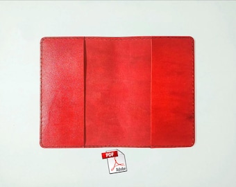 Patrón PDF de funda de cuero para pasaporte, billetera minimalista, descarga digital