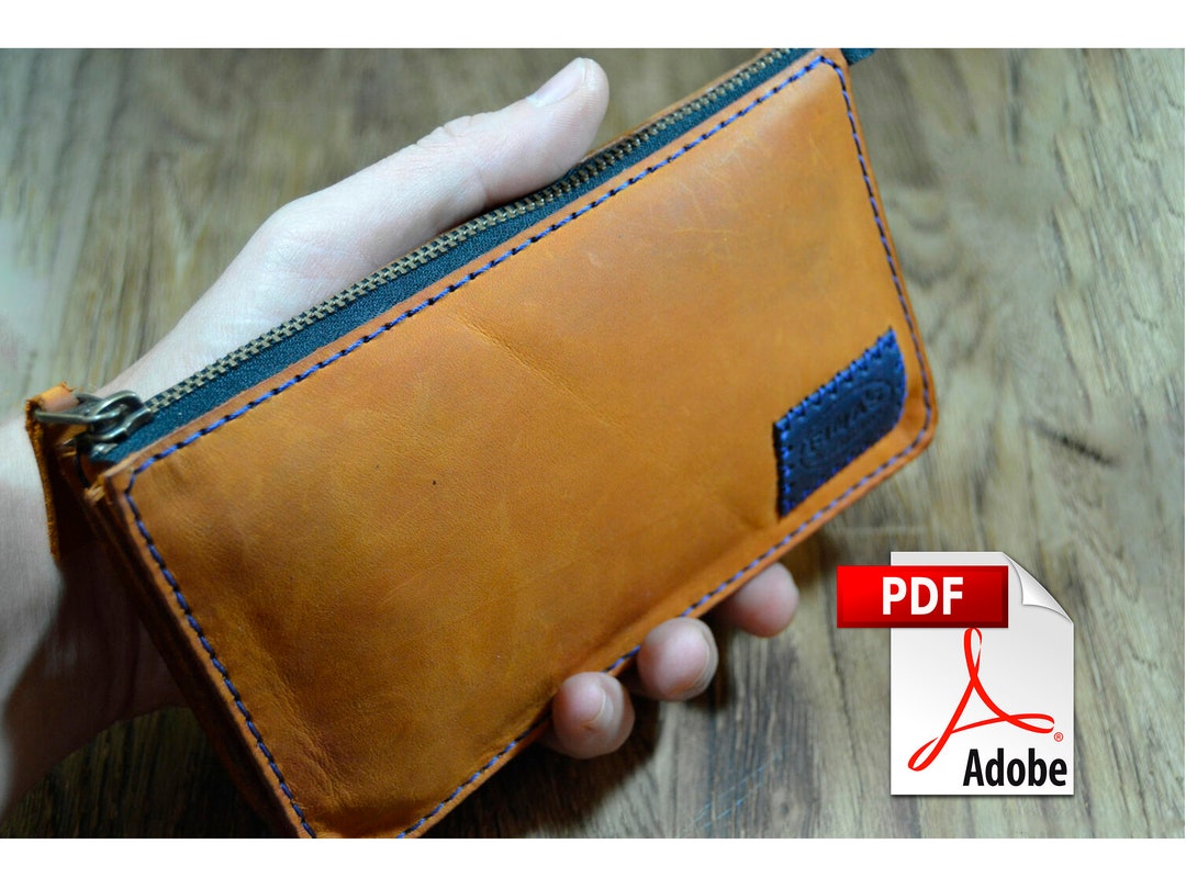Zipper Wallet Men Sewing Pattern PDF Template Pouch Leather Wallet ...