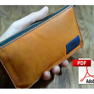 Patrón de costura para billetera con cremallera para hombre (PDF)