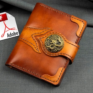 Patrón Cartera Mujer Hombre Cuero Para Coser PDF Plantilla Única Descargar Unisex