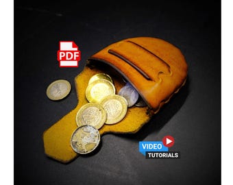 Leather Coin Purse PDF Pattern, No Stitch Wallet (Video Tutorial)