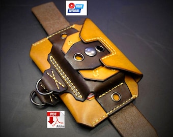 Leather Belt Wallet Pattern For Men | Card Holder Belt Waist Pouch Bag | PDF Template
