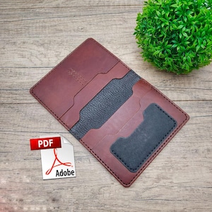 Leather Passport Holder Pattern, Wallet PDF Template, Passport Cover Digital Pattern Leather Download