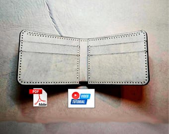 Bifold leather thin Wallet Mens Pattern, Card Holder PDF Template, Handmade leather patterns