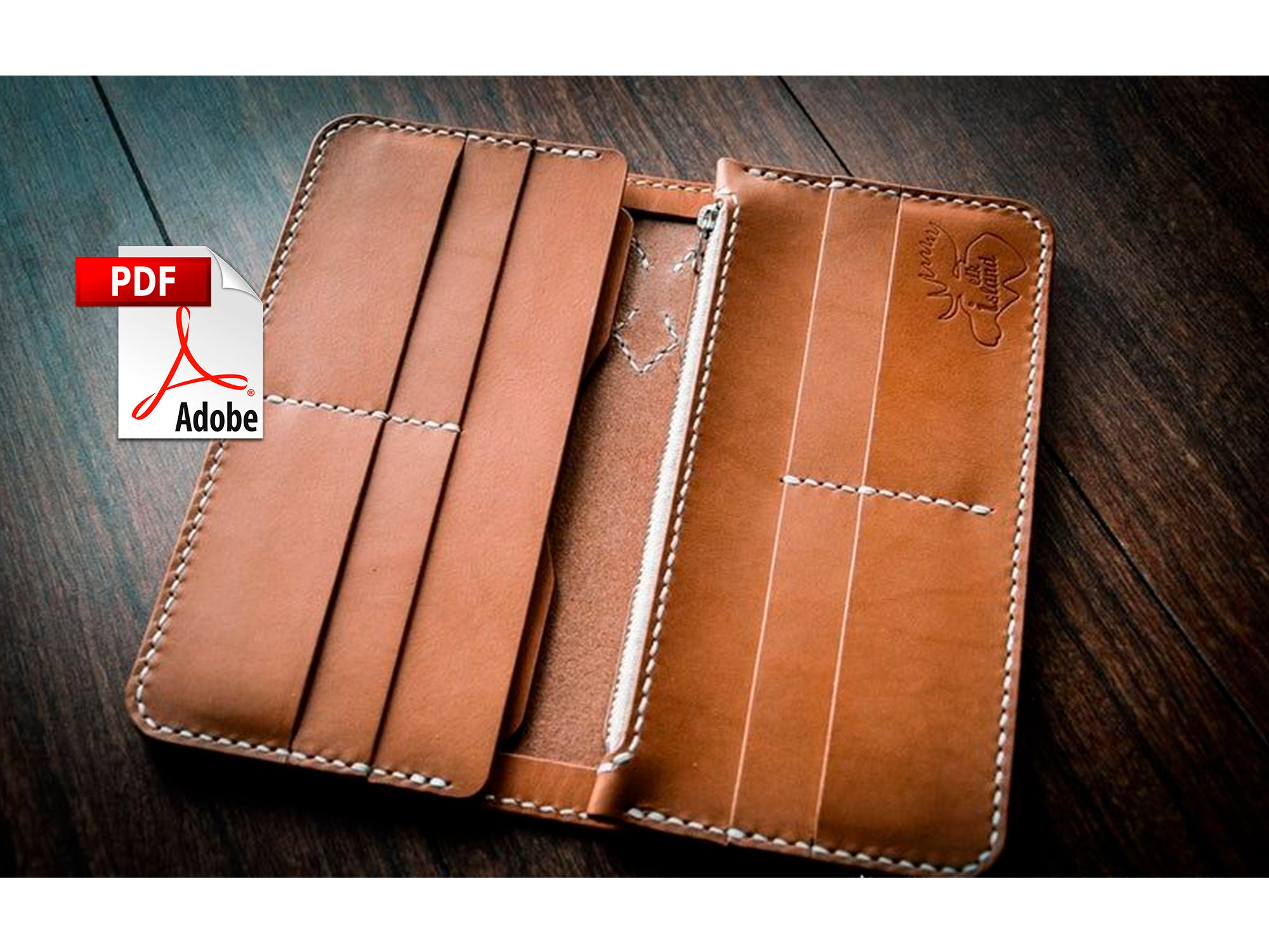 Long Wallet Pattern, PDF Purse Template, Leather Wallet Pattern Sewing ...