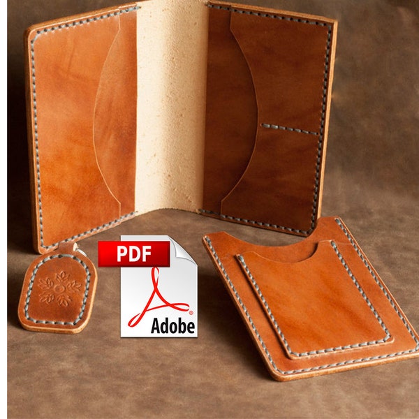 Passport Holder Leather PDF Sewing Pattern Wallet, Passport Cover Template and Car Document Holder Leather PDF Pattern