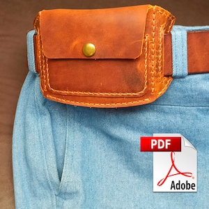 Cartera de cuero para cinturón (PDF), ideal para viajes y uso diario, plantilla para tarjetero.