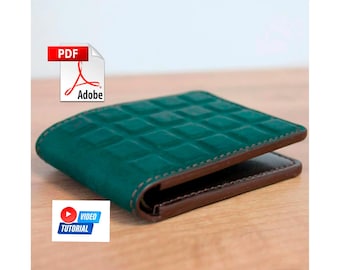 Leather Bifold Wallet PDF Pattern, Card Holder Video Tutorial
