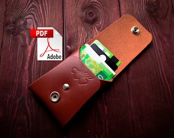 Tarjetero con diseño de cartera, tarjetero para mujer en PDF, plantilla de cartera de cuero para hombre con diseño de cartera