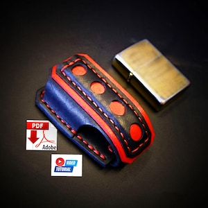 Zippo Leather Case PDF Pattern, Lighter Cover Template, Zippo Belt Holder
