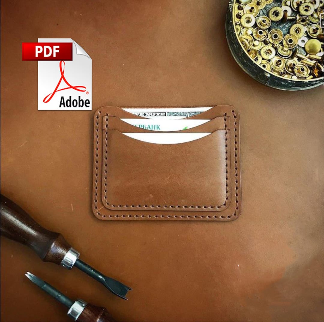 Leather Card Holder Sewing Pattern, Minimalist Wallet Template (PDF) - Etsy