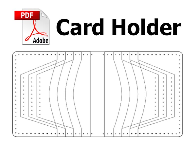 Card Holder Wallet PDF Sewing Pattern, Men Leather Card Case Template