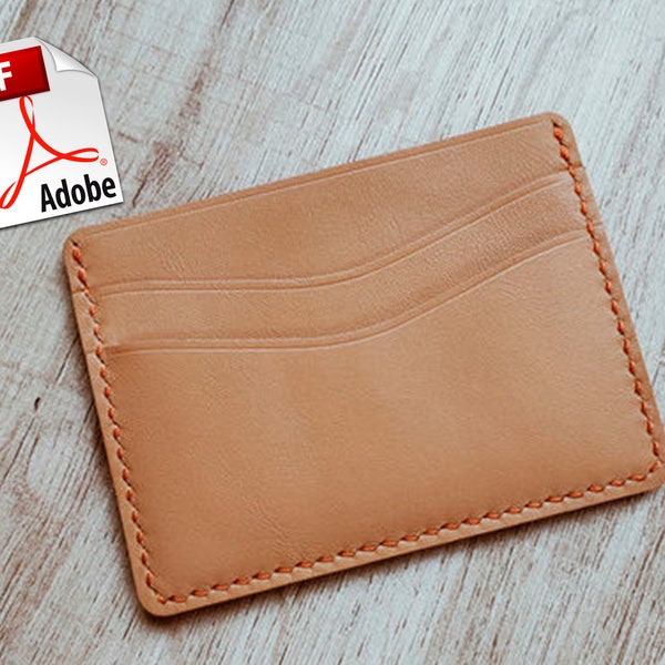 Cardholder Leather Wallet Pattern Men Card Holder PDF Template Sewing Craft