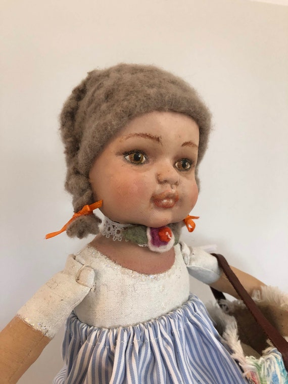 Traditional Flip-over Heirloom Handmade Doll With Face of Baby