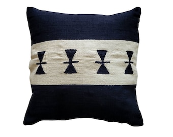 Black & Beige Throw Neutral Geometric Pillow, Handwoven Pillow Cover, boho throw pillow| Cotton decorative throw pillows, 18X18 20X20 22X22