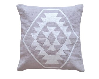 Handwoven Pillow Cover | bohemian throw pillow, gray cotton decorative throw pillows,18X18 20X20 22X22 24X24