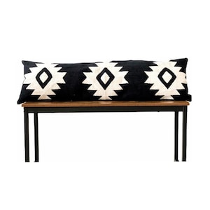 Extra Long Lumbar Pillow | oversized Lumbar pillow cover | throw pillow | decorative throw pillows, modern boho pillow, Black Lumbar Pillow