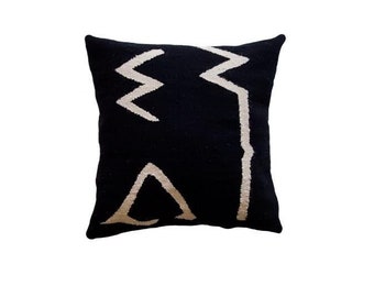 Handwoven Pillow Case | throw pillow | Pure wool decorative throw pillows, cushion, Black Pillow, Boho Pillow 18X18 20X20 22X22 24X24