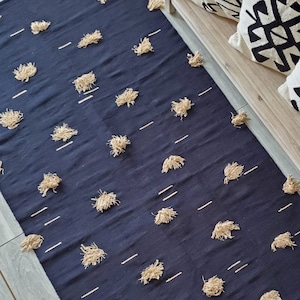 Handwoven Cotton Rug, Cotton Boho Rug Handmade Kilim Rug, Boho Kilim Rug, Area Rug, Handwoven Rug, Bedroom Rug, Black Runner