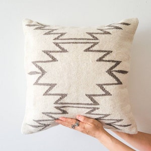 Handwoven Pillow Cover | bohemian throw pillow | Natural wool decorative throw pillows, 18X18 20X20 22X22 24X24