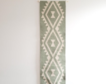 Handwoven wall hanging, Boho wall hanging, wall hanging, wall art. tapestry, woven art, green wallhanging. Large woven wall hanging