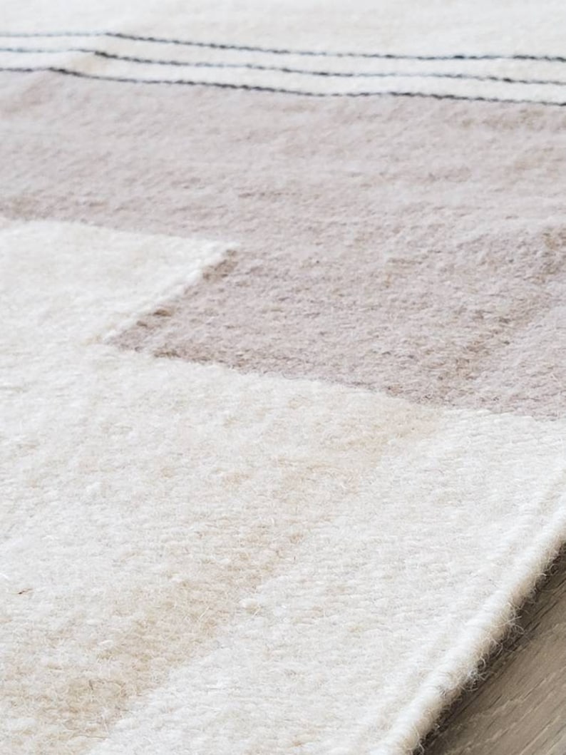 Geometric Kilim Wool Rug, Handmade Area Rug, Modern Kilim Rug, Wool Rug ...