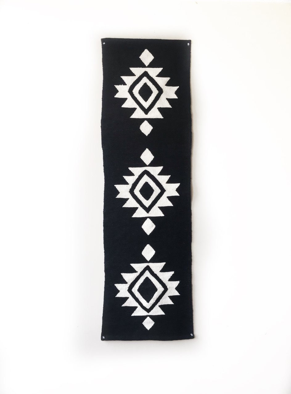 Black Table Runner Modern Table Cover Boho Table Runner Etsy