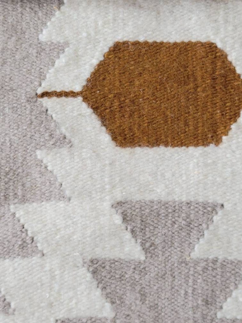 Handwoven Area Rug, handmade area rug, wool rug, livingroom & dining room rug, Runner rug, Boho Rug 9 X 12', 8 X 10' Taupe Rug, Beige Grey image 3