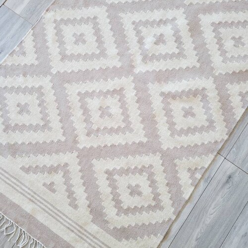 Ivory Handwoven Area Rug Living Room Rug Handwoven Kilim Rug Etsy