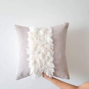Handgewebter Kissenbezug aus ägyptischer Baumwolle: Boho Fransenkissen