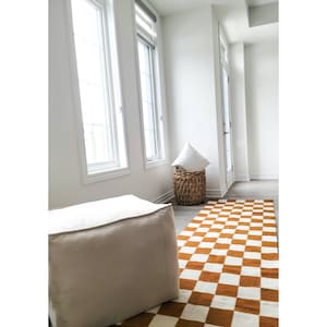 Handwoven Rug, Rustic Brown Checkered Rug, Brown runner, Living Room Kilim, Kilim Rug, Handcrafted Kiliim, Boho Rug, Checkered runner rug