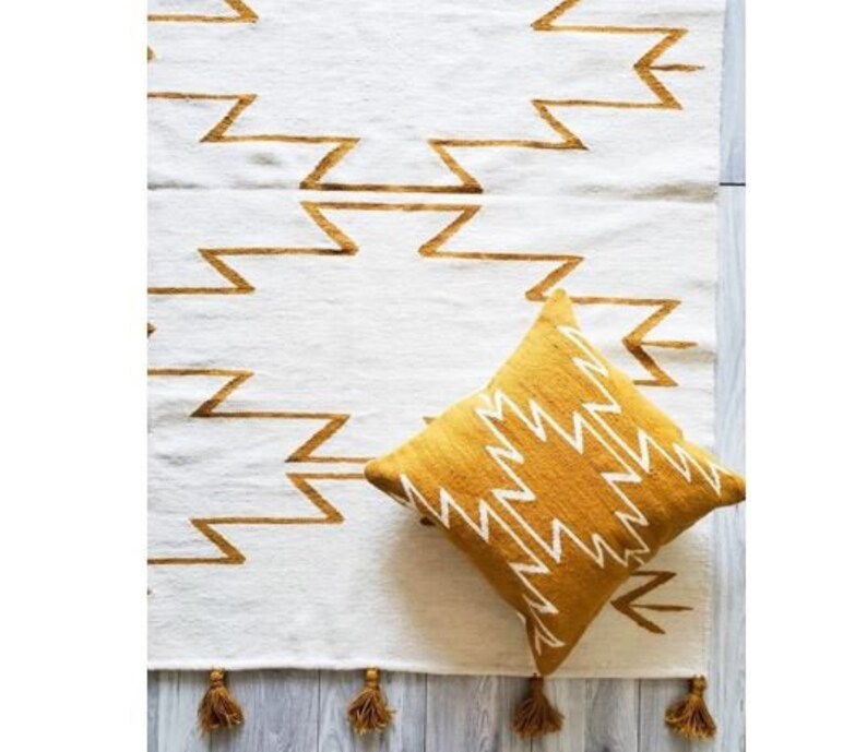 Mustard Area Rug Yellow Mustard Boho Rug Kilim Rug Area Etsy