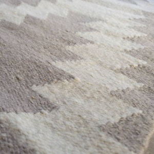 Handwoven Area Rug, handmade area rug, wool rug, livingroom & dining room rug, Runner rug, Boho Rug 9 X 12', 8 X 10' Taupe Rug, Beige Grey image 5