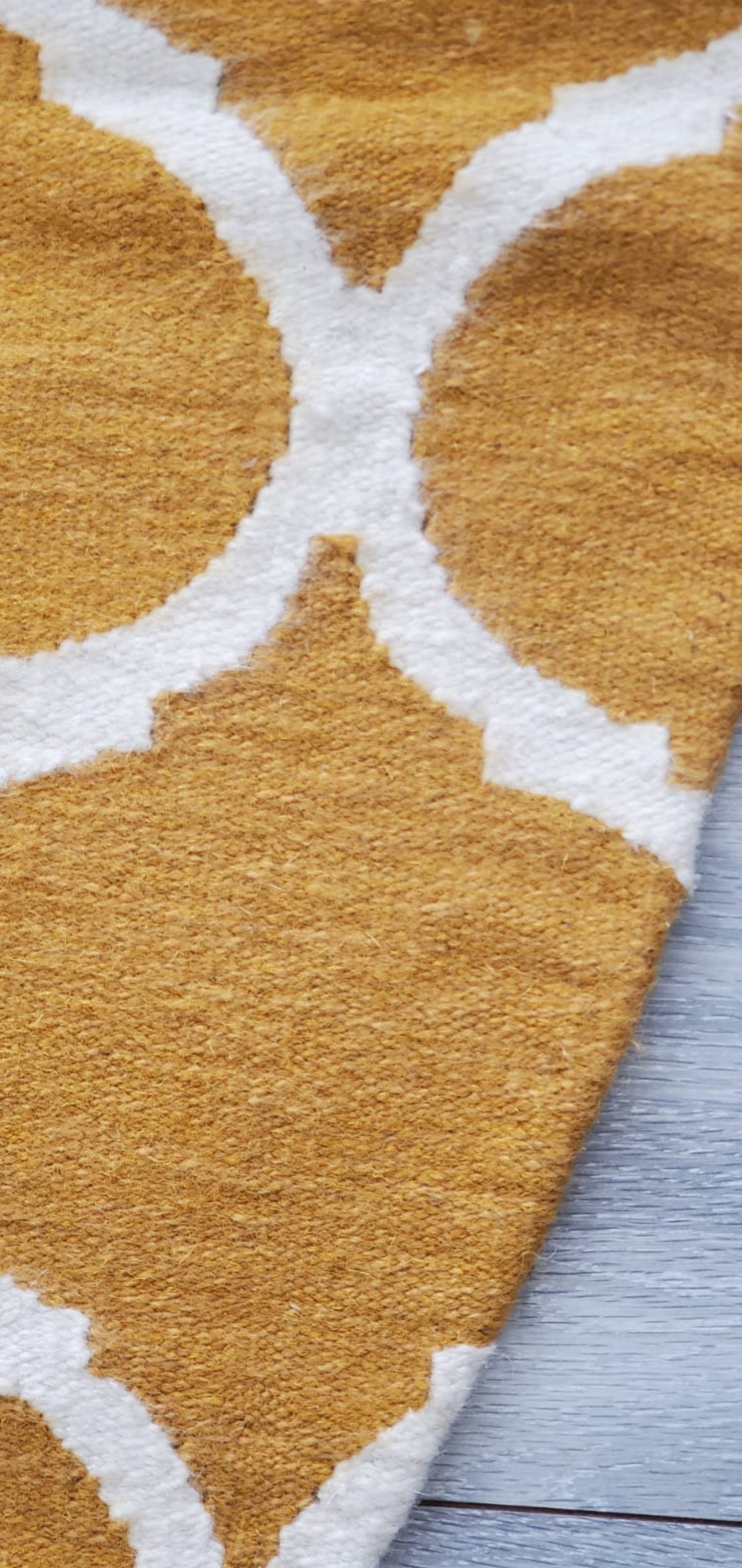 Mustard Round Rug Yellow Mustard Boho Rug Kilim Rug Area Etsy