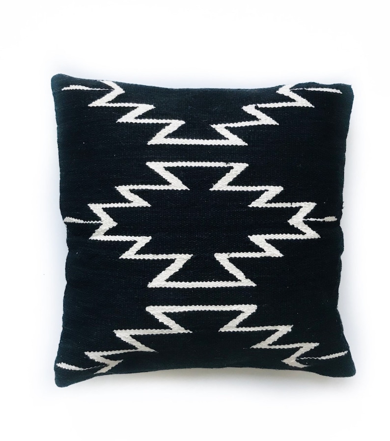 Handwoven Pillow Cotton Throw Pillow Case Black Throw Etsy Canada