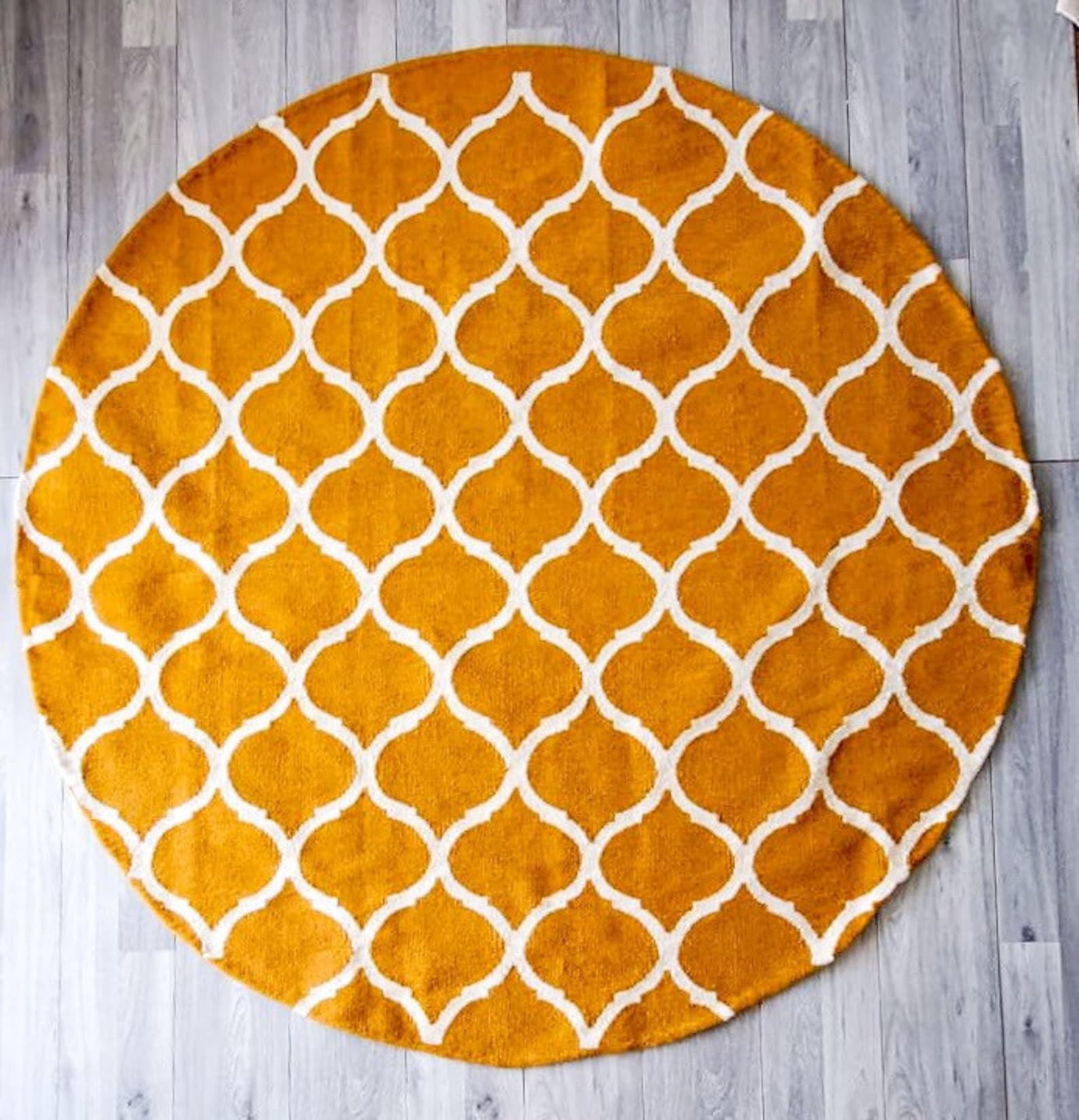 Mustard Round Rug Yellow Mustard Boho Rug Kilim Rug Area Etsy